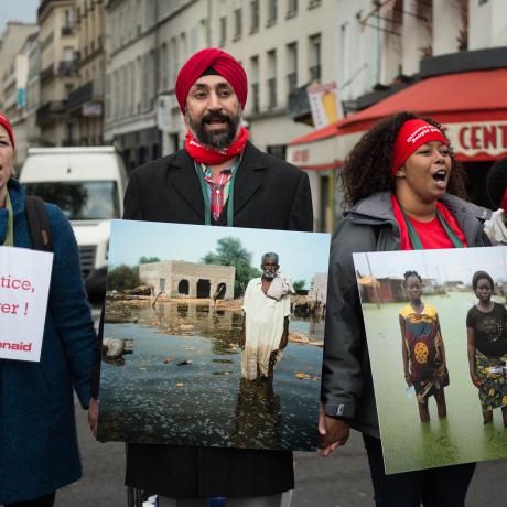 A photo of people protesting for action on climate change