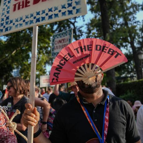 ActionAid staff, allies and activists take to the streets demanding urgent debt cancellation ahead of global summit on development, FFD 